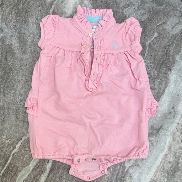 Ralph Lauren Baby Girl Romper Onesie Pink Sz 6M - Picture 1 of 4